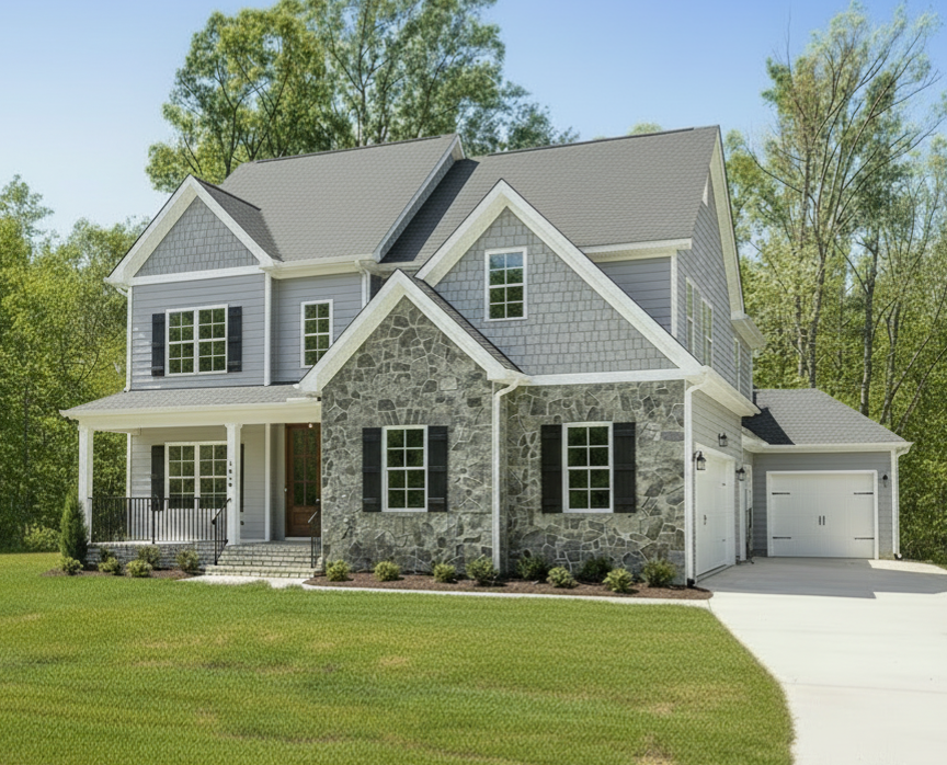 32 Angled front image showing garage